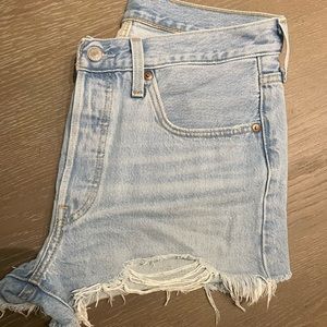 Levi’s high rise jean shorts, size 28